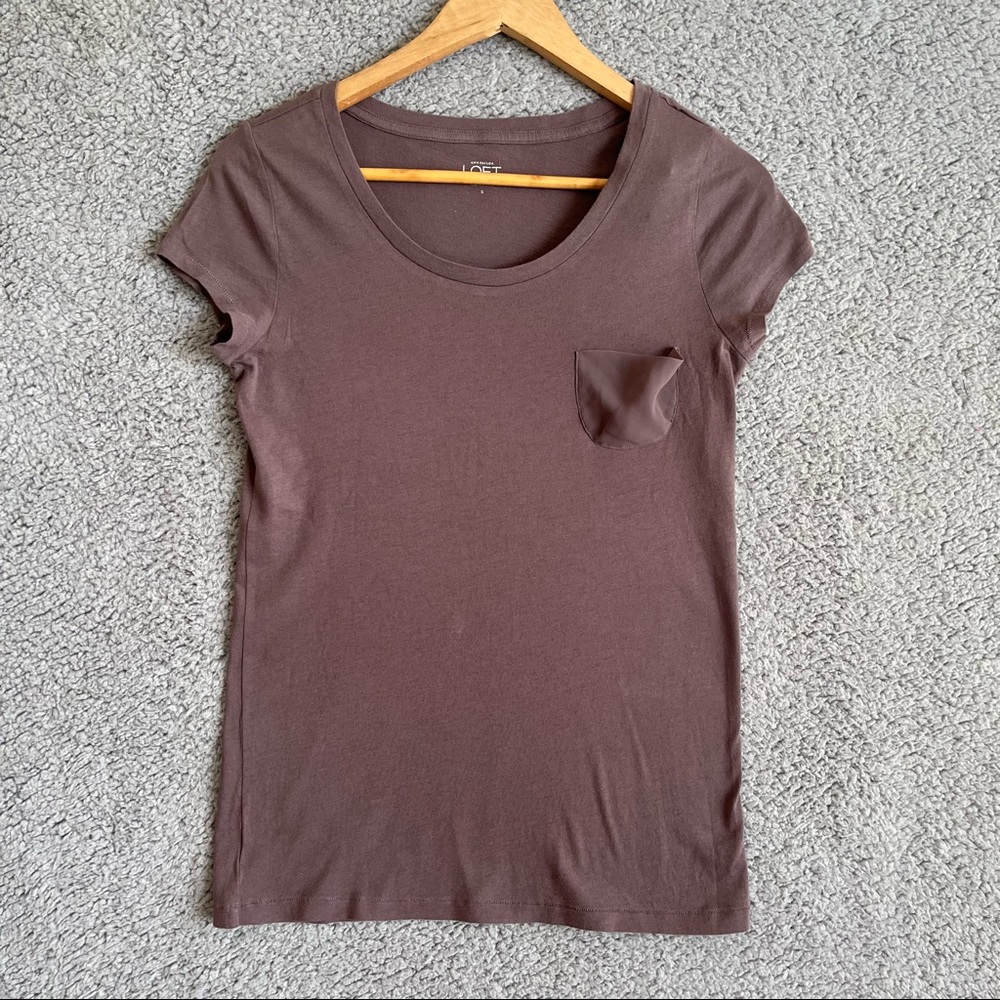 Ann Taylor Loft Short Sleeve Tee with Sheer Pocket